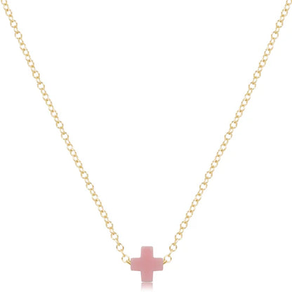 eGirl Signature Cross Small Necklace Gold 14"