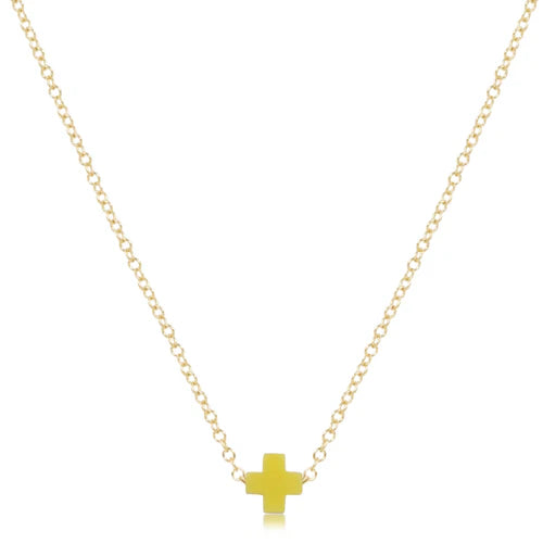 eGirl Signature Cross Small Necklace Gold 14"