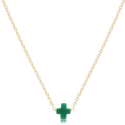 eGirl Signature Cross Small Necklace Gold 14"