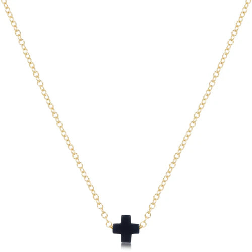 eGirl Signature Cross Small Necklace Gold 14"