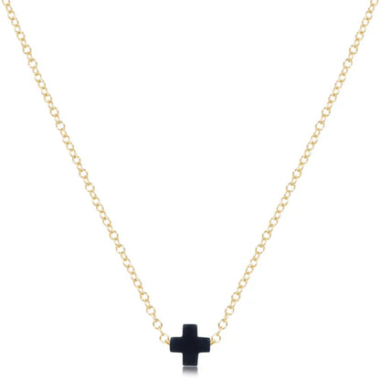 eGirl Signature Cross Small Necklace Gold 14"