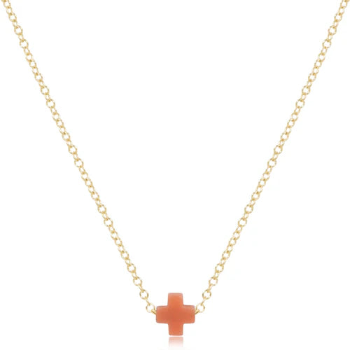 eGirl Signature Cross Small Necklace Gold 14"