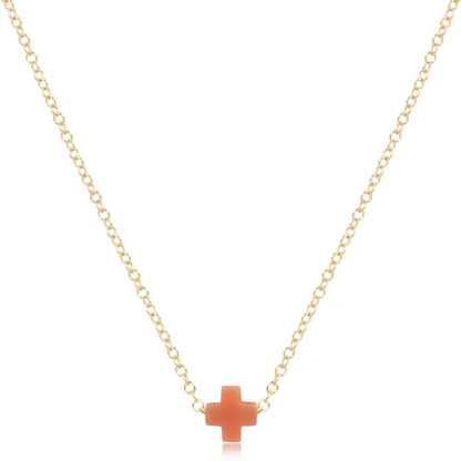 eGirl Signature Cross Small Necklace Gold 14"