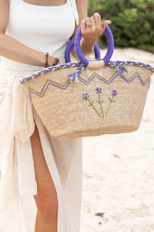 Flower Palm Bag - Purple