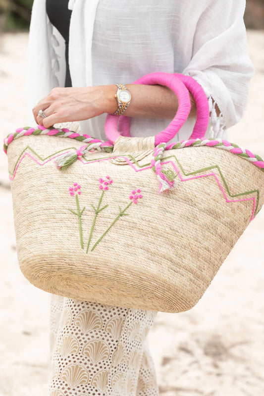 Flower Palm Bag - Hot Pink