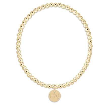 eCollegiate Classic Gold 3mm Bracelet - TCU Disc