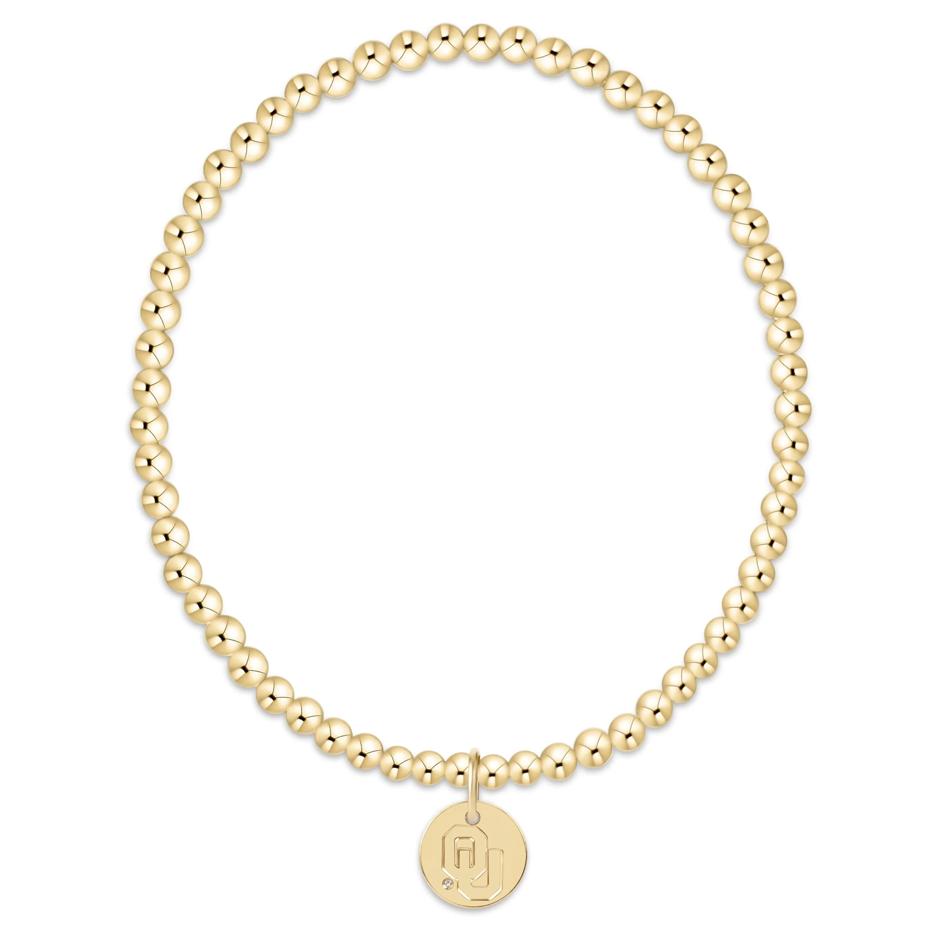 eCollegiate Classic Gold 3mm Bracelet - Oklahoma Disc