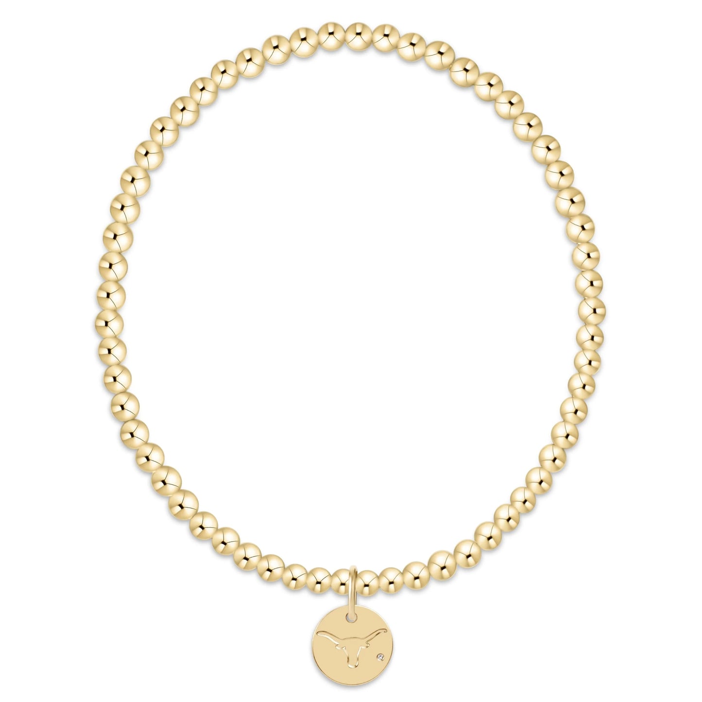 eCollegiate Classic Gold 3mm Bracelet - UT Austin Disc