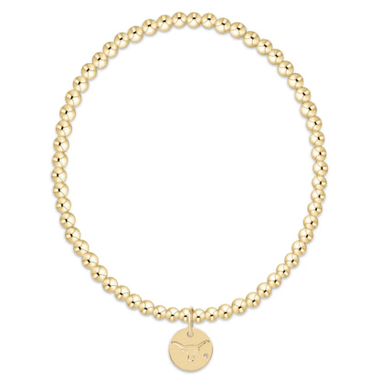 eCollegiate Classic Gold 3mm Bracelet - UT Austin Disc