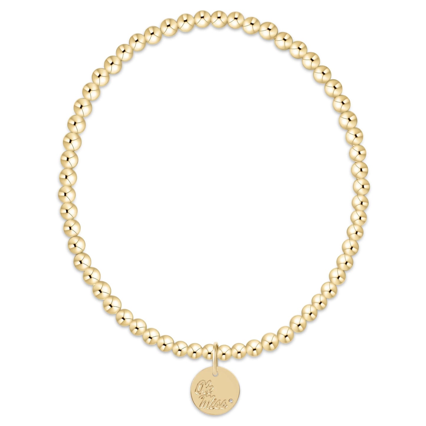 eCollegiate Classic Gold 3mm Bracelet - Ole Miss Disc
