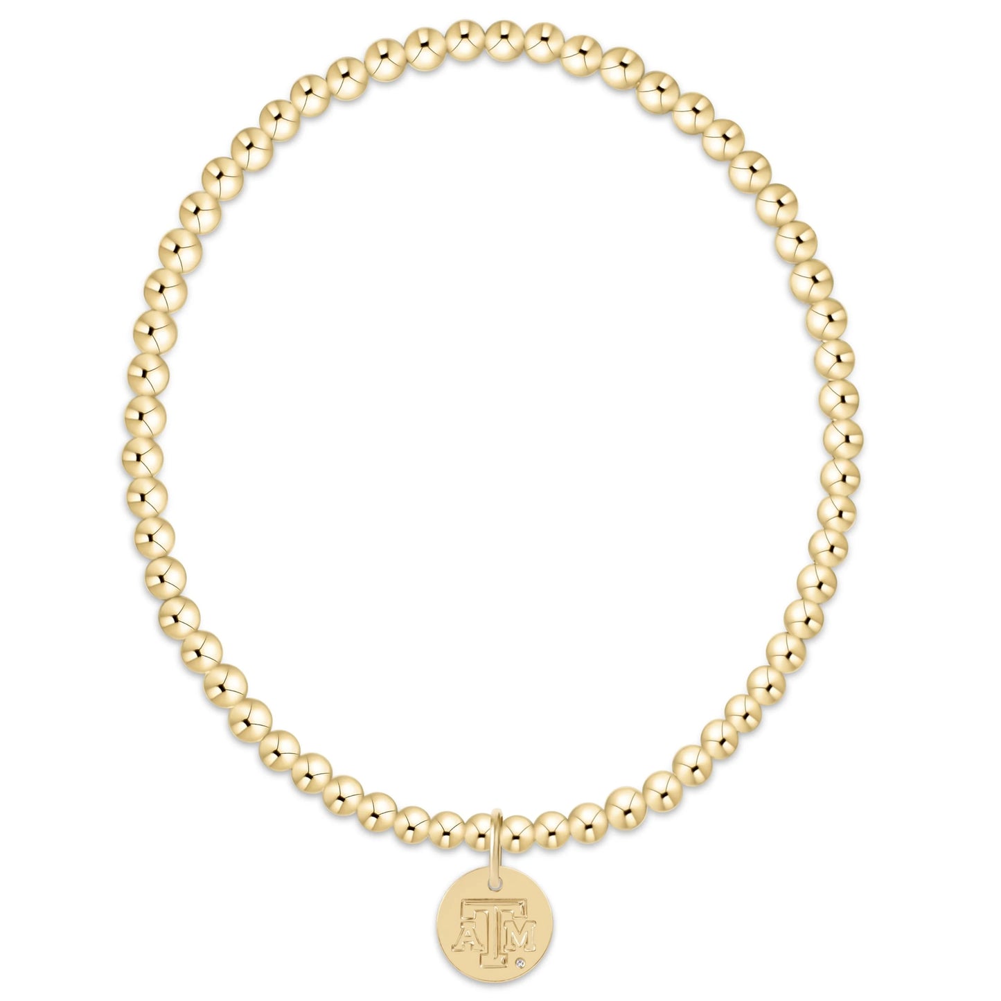 eCollegiate Classic Gold 3mm Bracelet - Texas A&M Disc