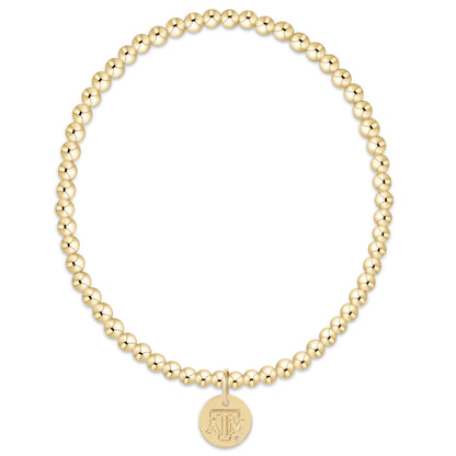 eCollegiate Classic Gold 3mm Bracelet - Texas A&M Disc