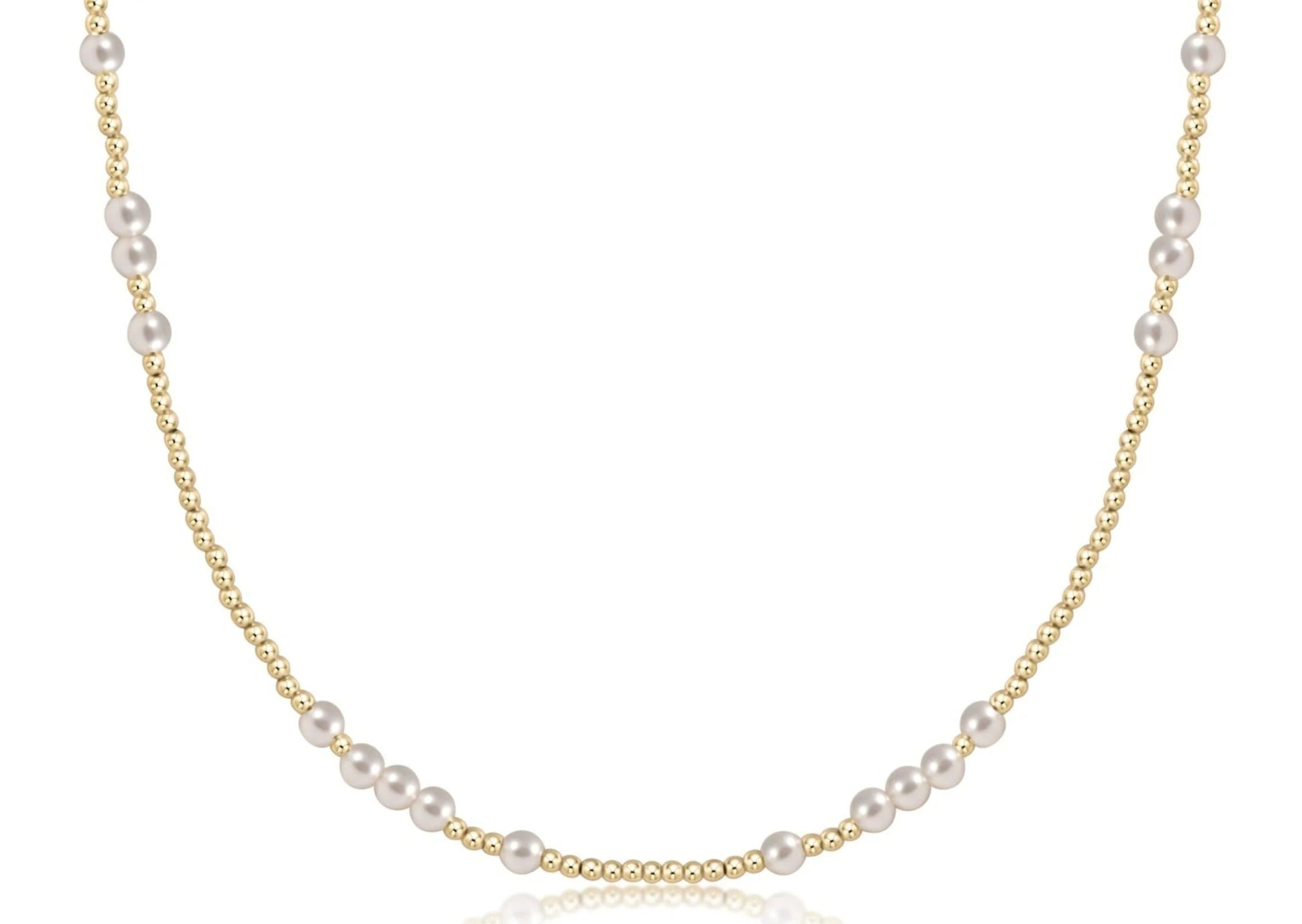 Choker Beaded - Hope Unwritten 4mm Pearl