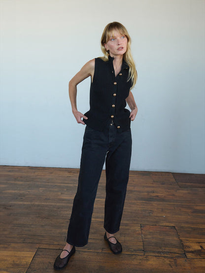 Ira Sweater Vest - Jet Black