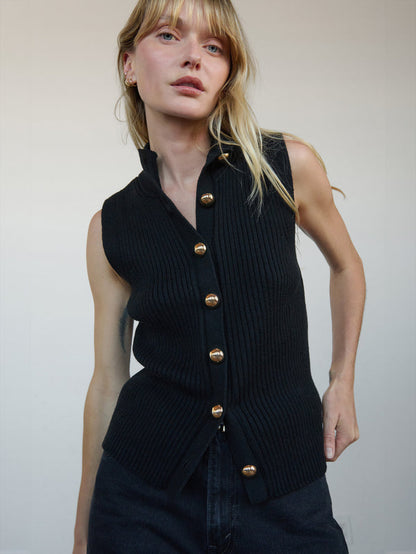 Ira Sweater Vest - Jet Black
