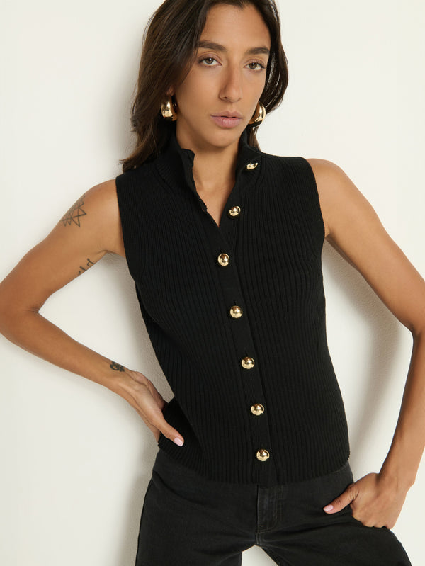 Ira Sweater Vest - Jet Black