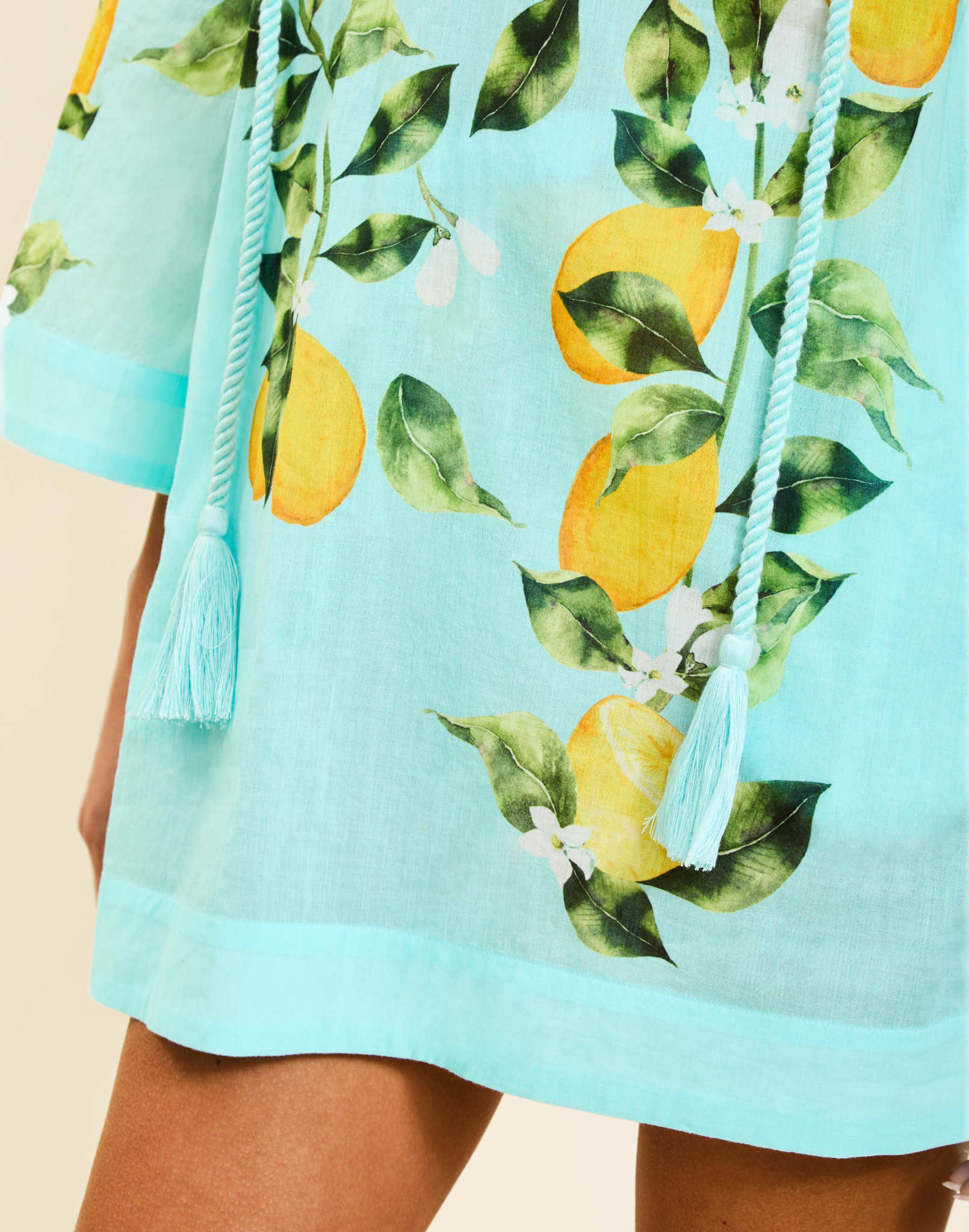 Ines Caftan Mini Dress - Sorrento Citrus
