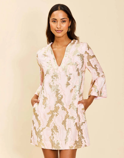 Ines Mini Dress - Blush Gold
