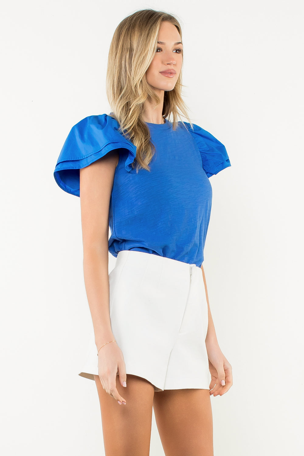 THML - Flutter Sleeve Top - Blue