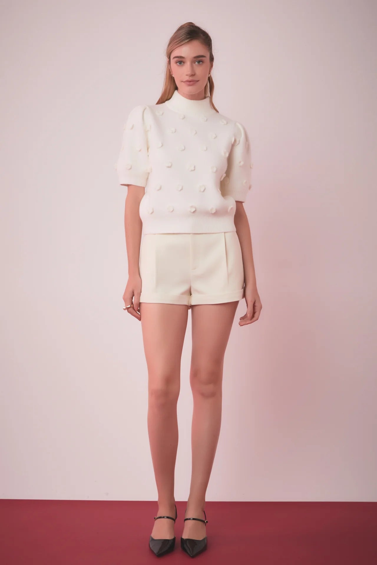 English Factory - Flower Pompom Sweater - Ivory