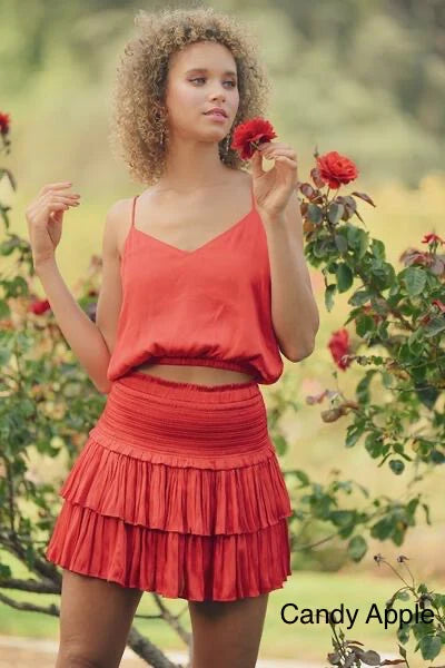 Silky Amore Top - Candy Apple