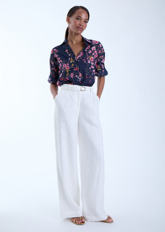 Lola Print Shirt - Navy Summer Whisper
