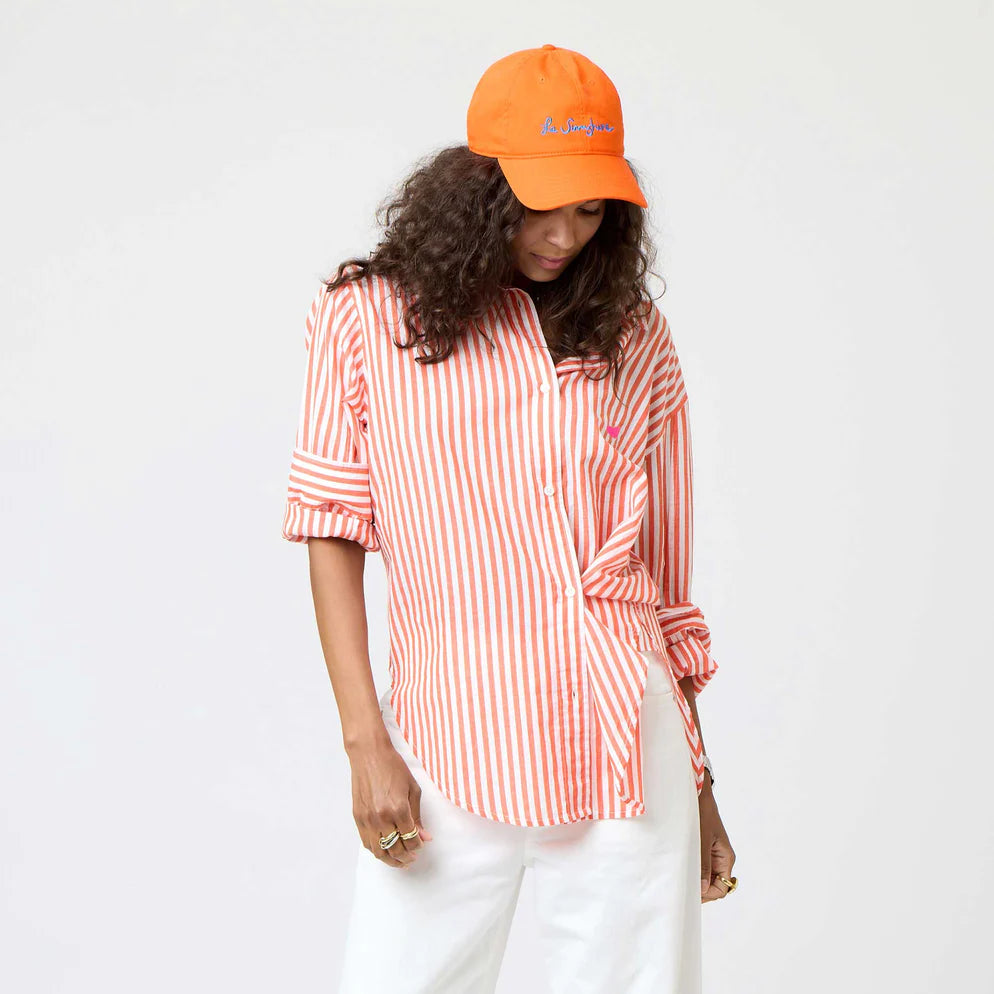 KERRI ROSENTHAL - Jack Stripe Shirt - Aperol Orange
