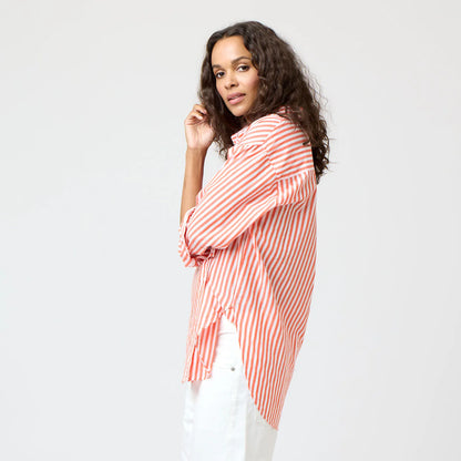 KERRI ROSENTHAL - Jack Stripe Shirt - Aperol Orange