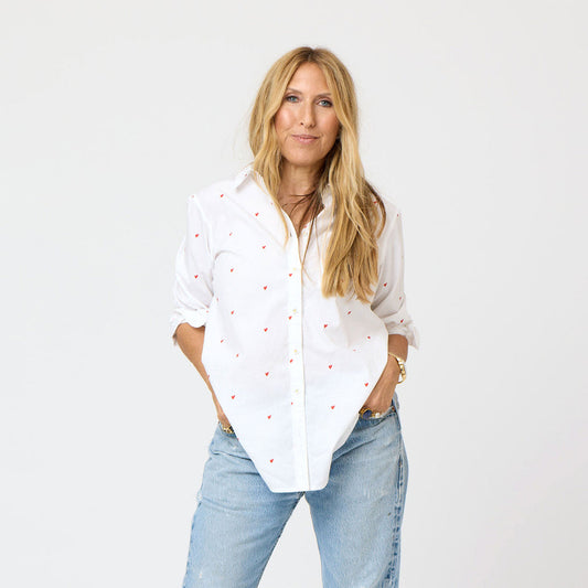 KERRI ROSENTHAL - Mia Tiny Hearts Shirt - White