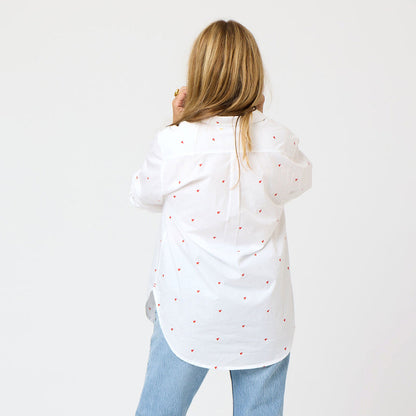 KERRI ROSENTHAL - Mia Tiny Hearts Shirt - White