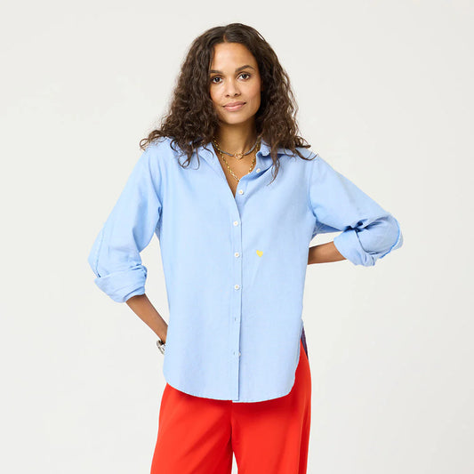 KERRI ROSENTHAL - Mia Lightweight Oxford Shirt - Oxford Blue