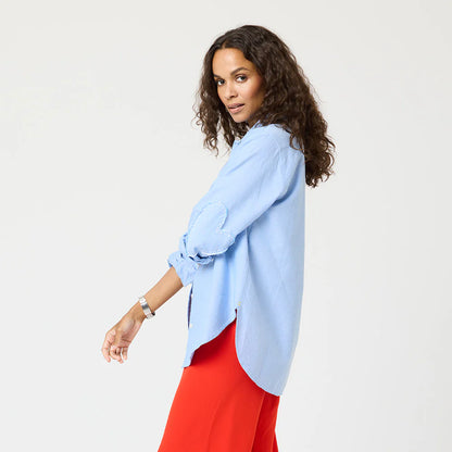 KERRI ROSENTHAL - Mia Lightweight Oxford Shirt - Oxford Blue