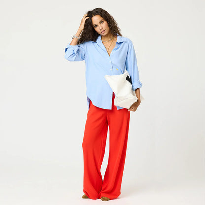 KERRI ROSENTHAL - Mia Lightweight Oxford Shirt - Oxford Blue