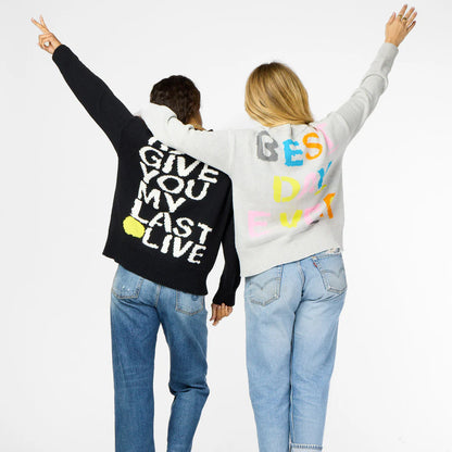 KERRI ROSENTHAL - Benton Best Day Ever Sweater - Silver Fox