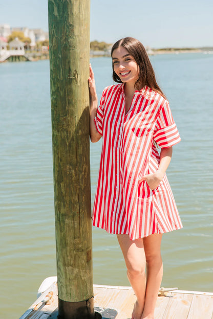 Dock Dress - Red Stripes