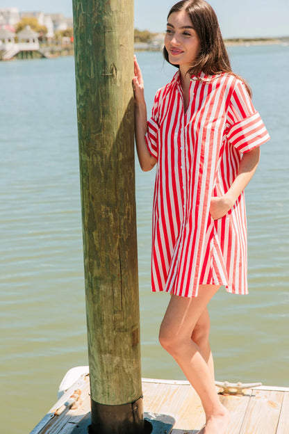 Dock Dress - Red Stripes