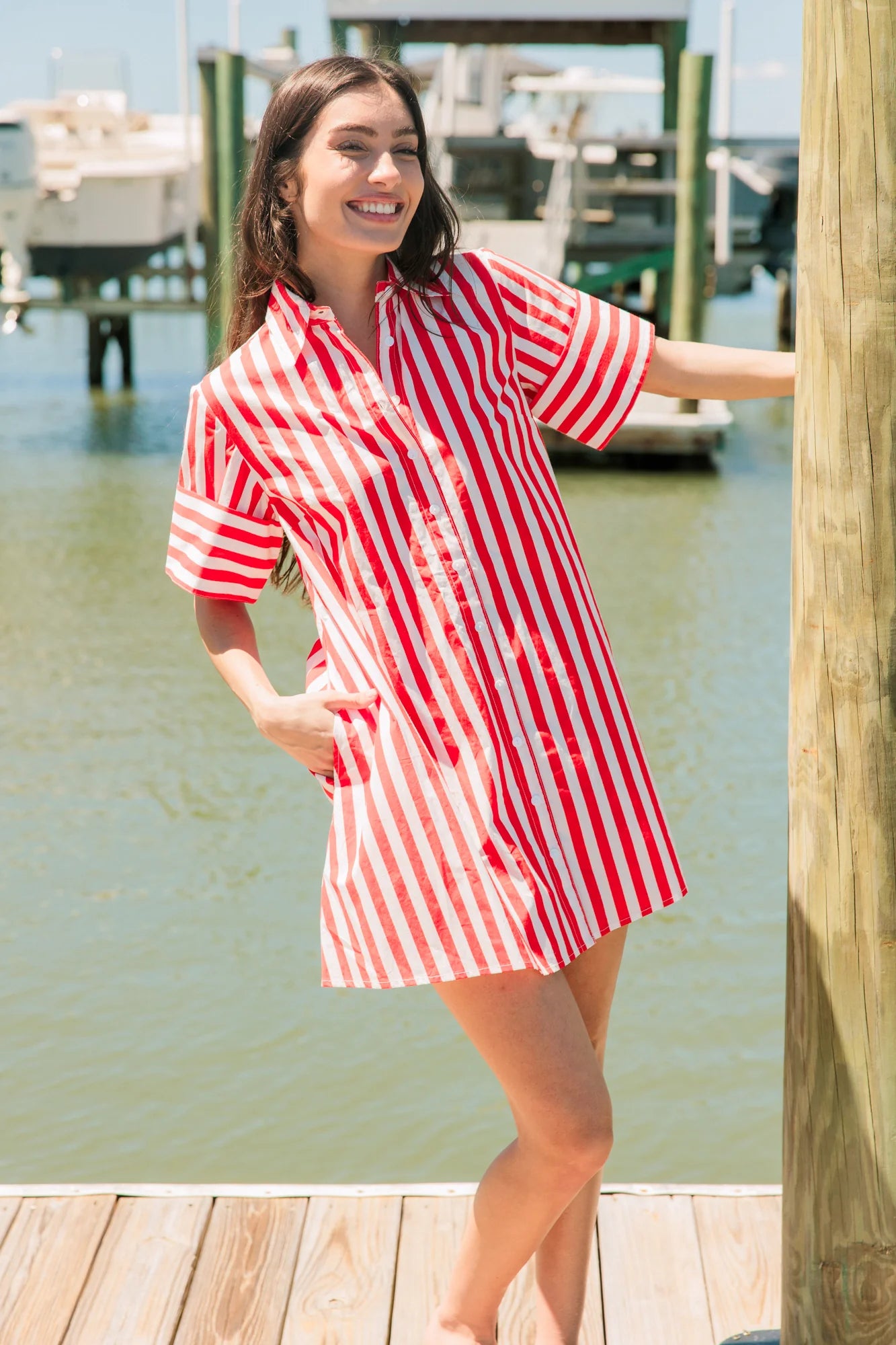 Dock Dress - Red Stripes