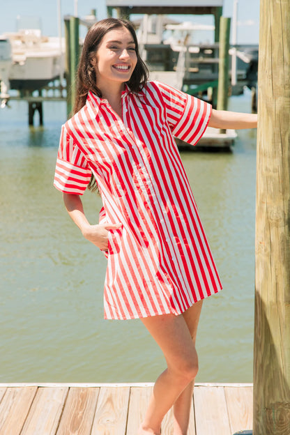 Dock Dress - Red Stripes