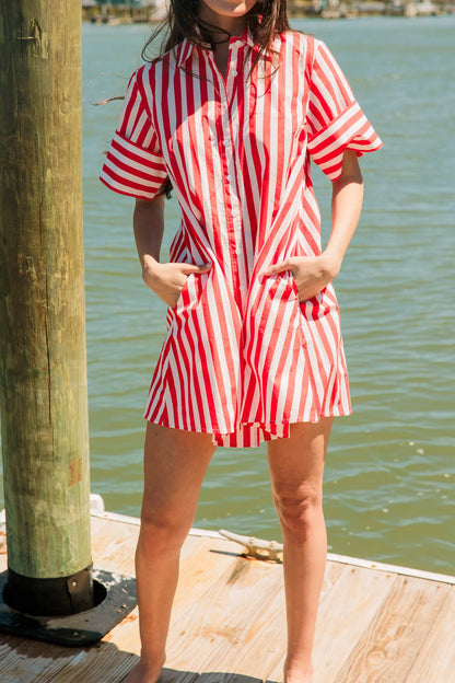 Dock Dress - Red Stripes
