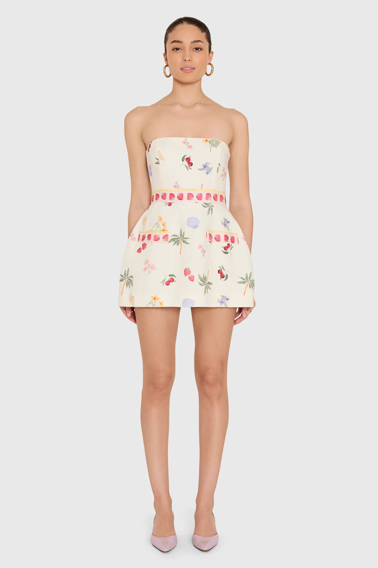 Strapless Bethany Romper - Boardwalk Print