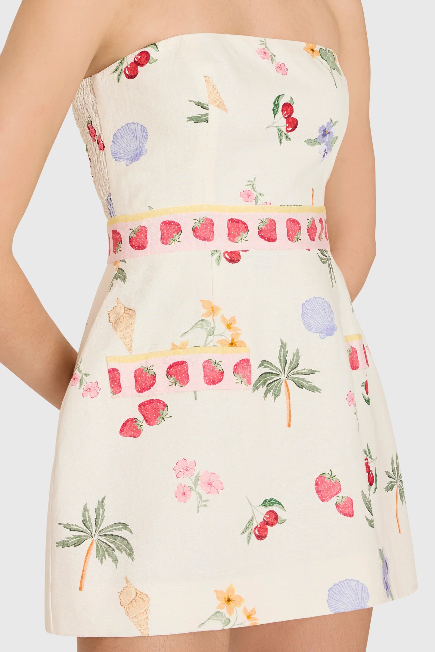Strapless Bethany Romper - Boardwalk Print