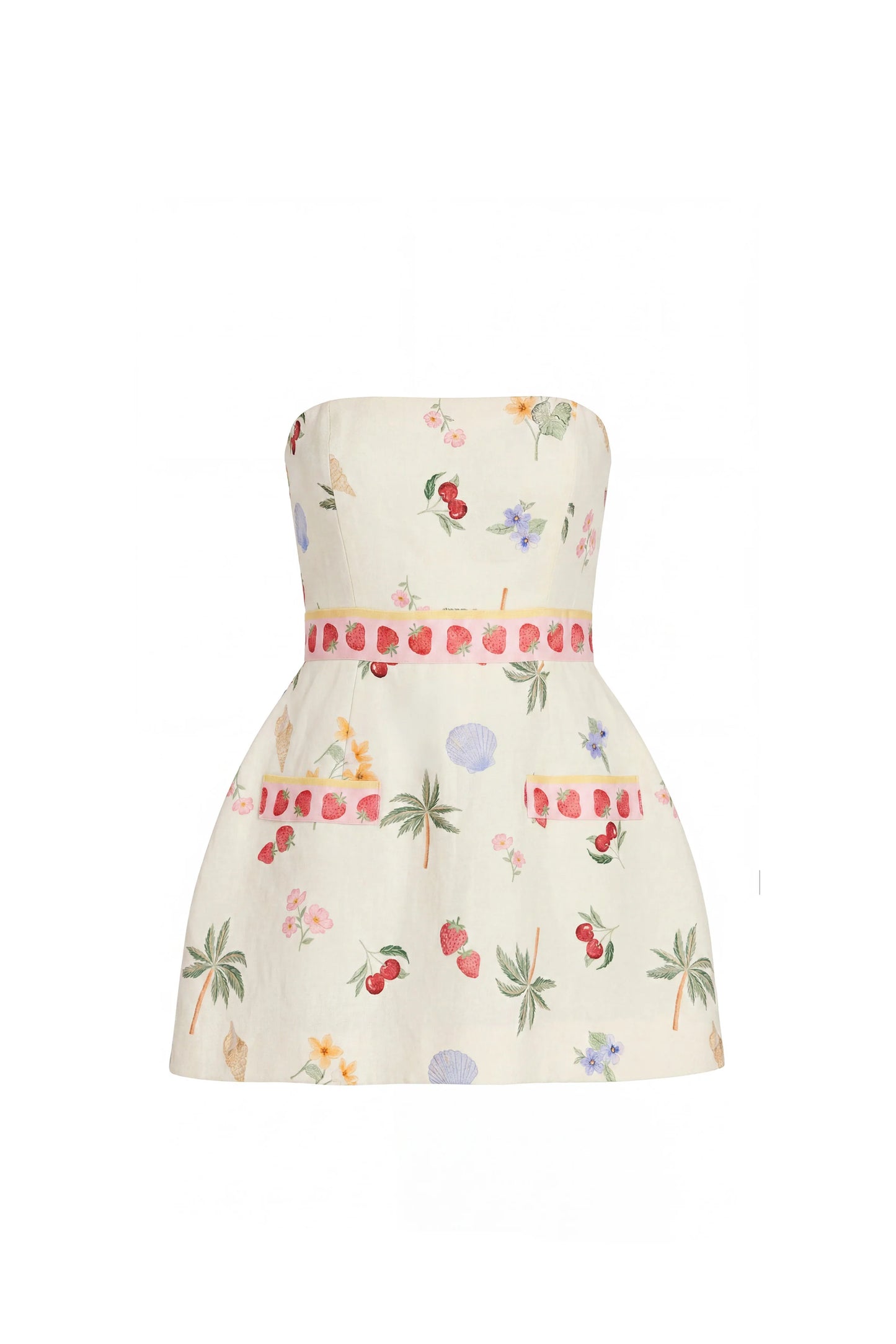 Strapless Bethany Romper - Boardwalk Print