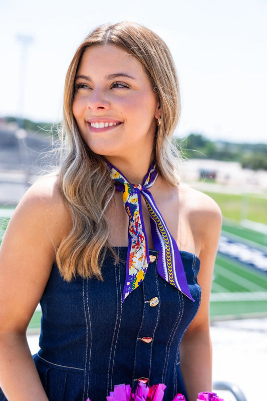 Saturday Silks - All-Star Skinny Scarf - LSU