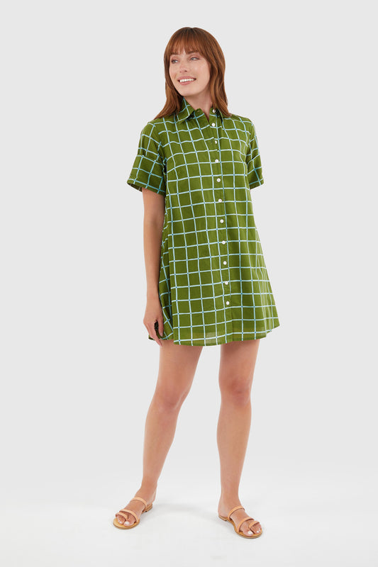 LIVRO - Dock Dress - Boxwood Grid