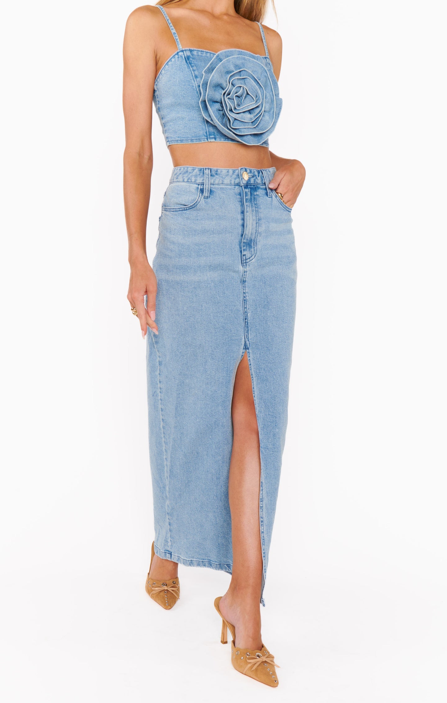 Show Me Your Mumu - McEntire Maxi Skirt - Stone Blue