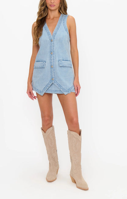 Wyatt Wrap Mini Skort - Twister Blue