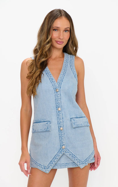 Wyatt Wrap Mini Skort - Twister Blue