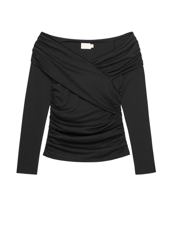 NATION LTD - Mika Off Shoulder Top - Jet Black