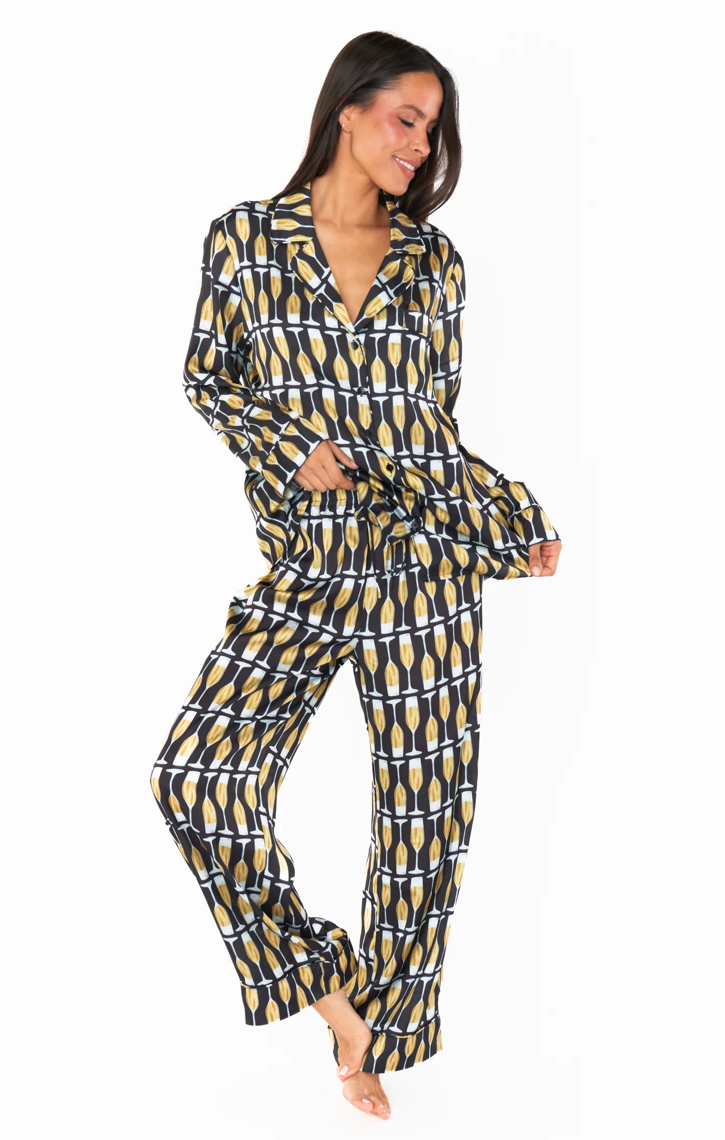 Show Me Your Mumu - Classic PJ Set - Champagne Silky