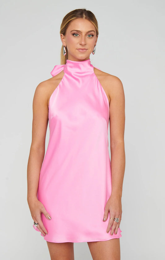 Show Me Your Mumu - Lisa Mini Dress - Pink Luxe Satin